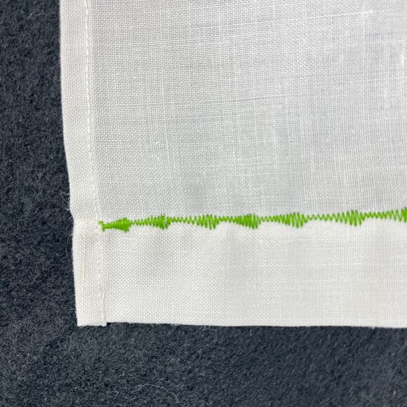 VTG kitchen Tea towel linen offWhite Embroidered Flower 19 1/2" x 11 1/2" Kitchy - Picture 5 of 7